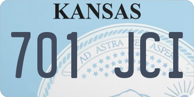 KS license plate 701JCI
