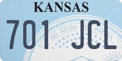 KS license plate 701JCL
