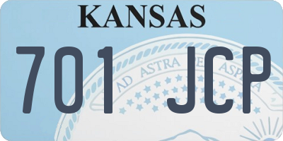 KS license plate 701JCP