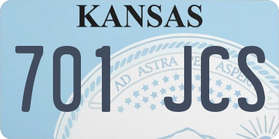KS license plate 701JCS