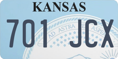 KS license plate 701JCX