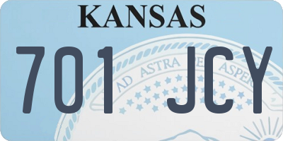 KS license plate 701JCY