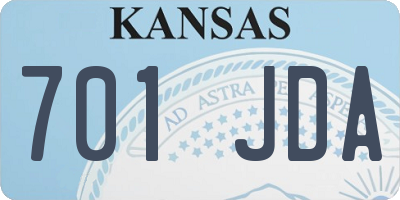 KS license plate 701JDA
