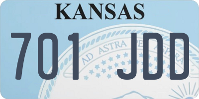 KS license plate 701JDD