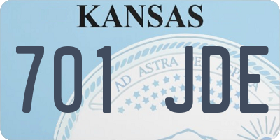 KS license plate 701JDE