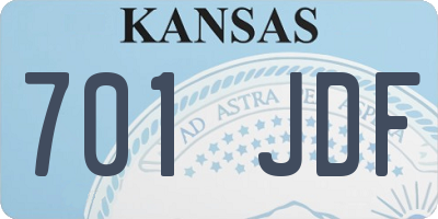 KS license plate 701JDF