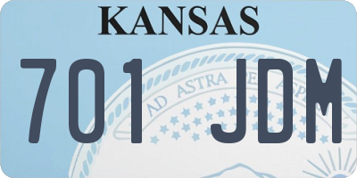 KS license plate 701JDM