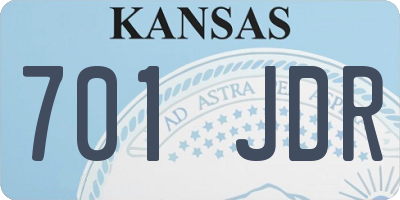 KS license plate 701JDR