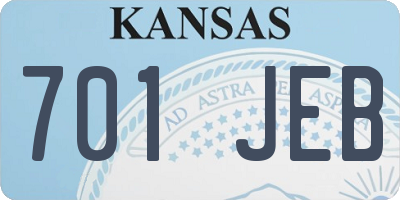 KS license plate 701JEB