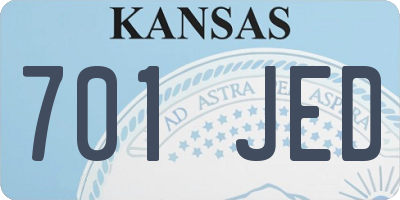 KS license plate 701JED