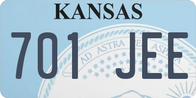 KS license plate 701JEE