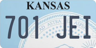 KS license plate 701JEI