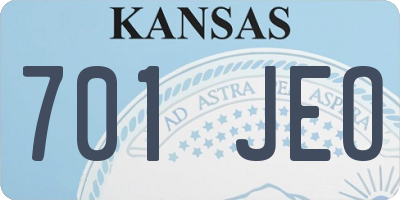 KS license plate 701JEO