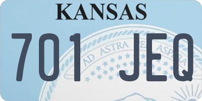 KS license plate 701JEQ