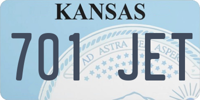 KS license plate 701JET