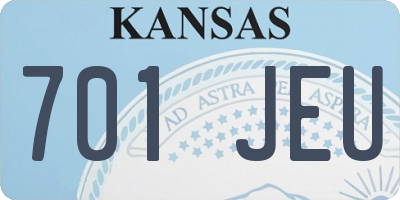 KS license plate 701JEU