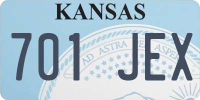 KS license plate 701JEX