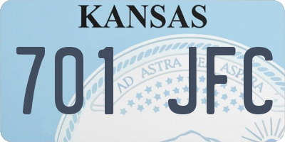 KS license plate 701JFC