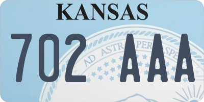 KS license plate 702AAA