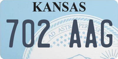 KS license plate 702AAG