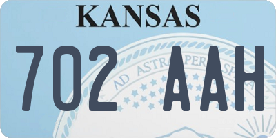 KS license plate 702AAH