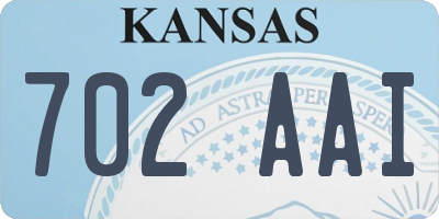 KS license plate 702AAI