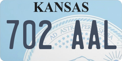 KS license plate 702AAL