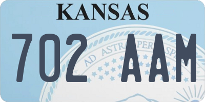 KS license plate 702AAM