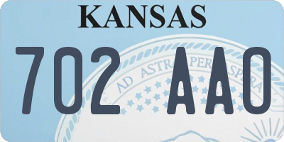 KS license plate 702AAO