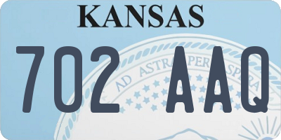 KS license plate 702AAQ