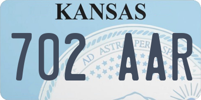 KS license plate 702AAR