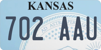 KS license plate 702AAU