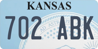 KS license plate 702ABK