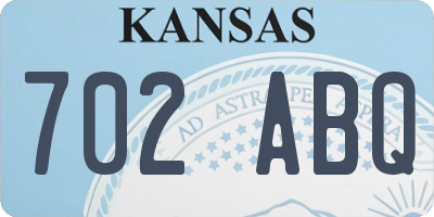 KS license plate 702ABQ