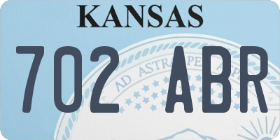 KS license plate 702ABR