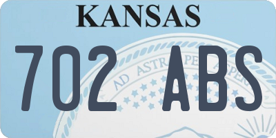 KS license plate 702ABS