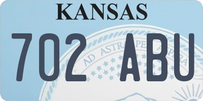 KS license plate 702ABU