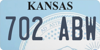 KS license plate 702ABW