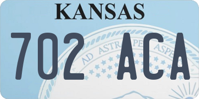 KS license plate 702ACA