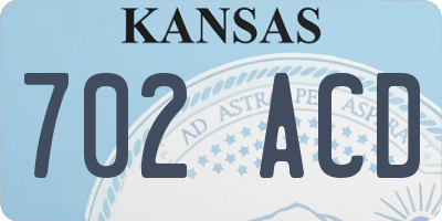 KS license plate 702ACD