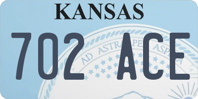 KS license plate 702ACE