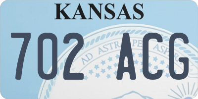 KS license plate 702ACG