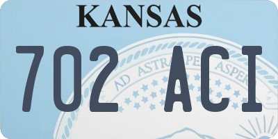 KS license plate 702ACI