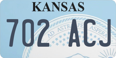 KS license plate 702ACJ