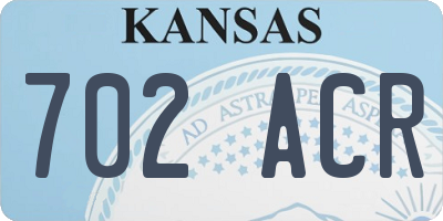 KS license plate 702ACR