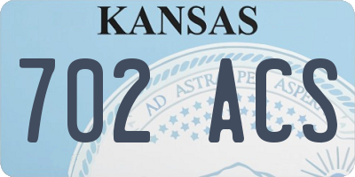 KS license plate 702ACS