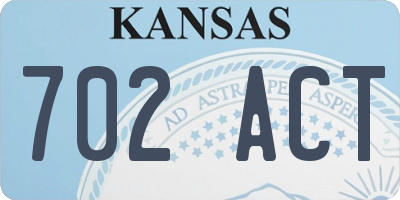 KS license plate 702ACT