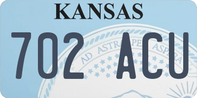 KS license plate 702ACU