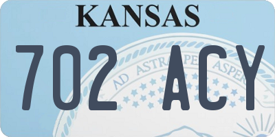 KS license plate 702ACY