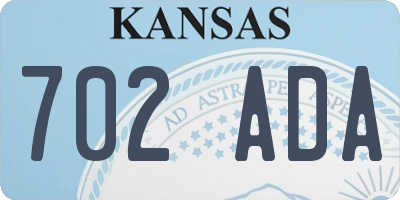 KS license plate 702ADA